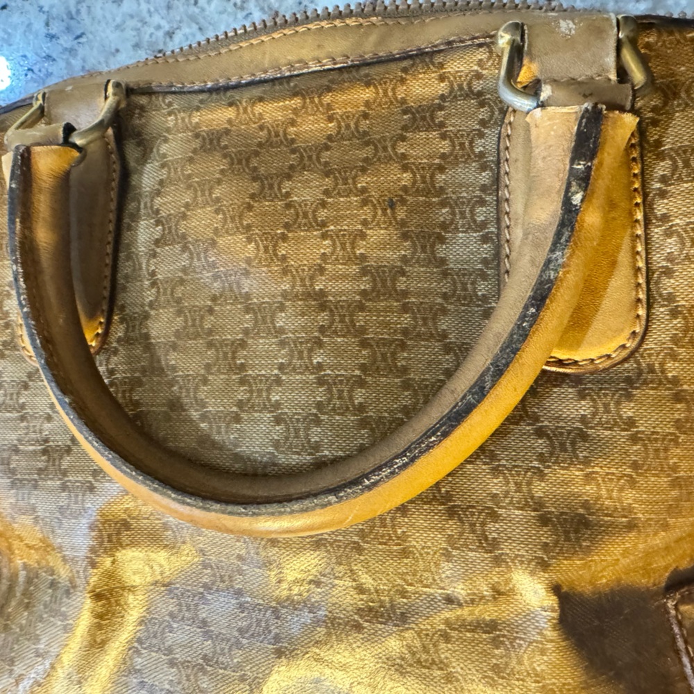 Celine Brown Monogram Boston-Style Top-Handle Bag - Picture 11 of 12